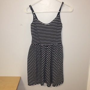 Striped navy blue and white dress